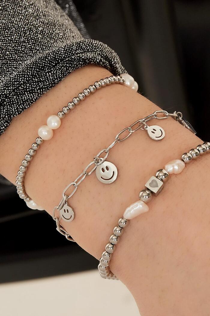 Bracciale perline con perle Silver Stainless Steel Immagine2